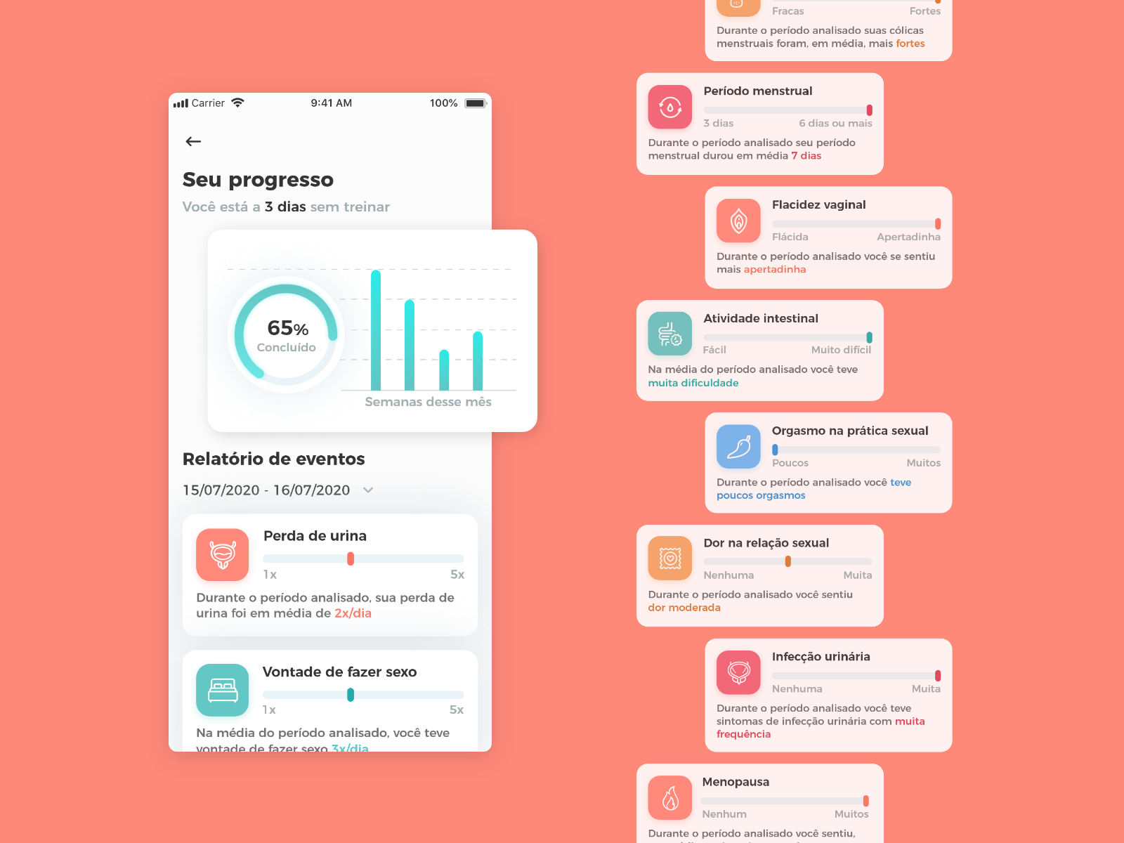 Aperta e Solta Progresso de treinos do app Aperta e Solta.
